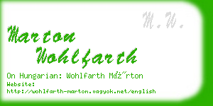 marton wohlfarth business card